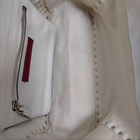 AUTH Valentino Soft White Rockstud Tote - Picture 7 of 8